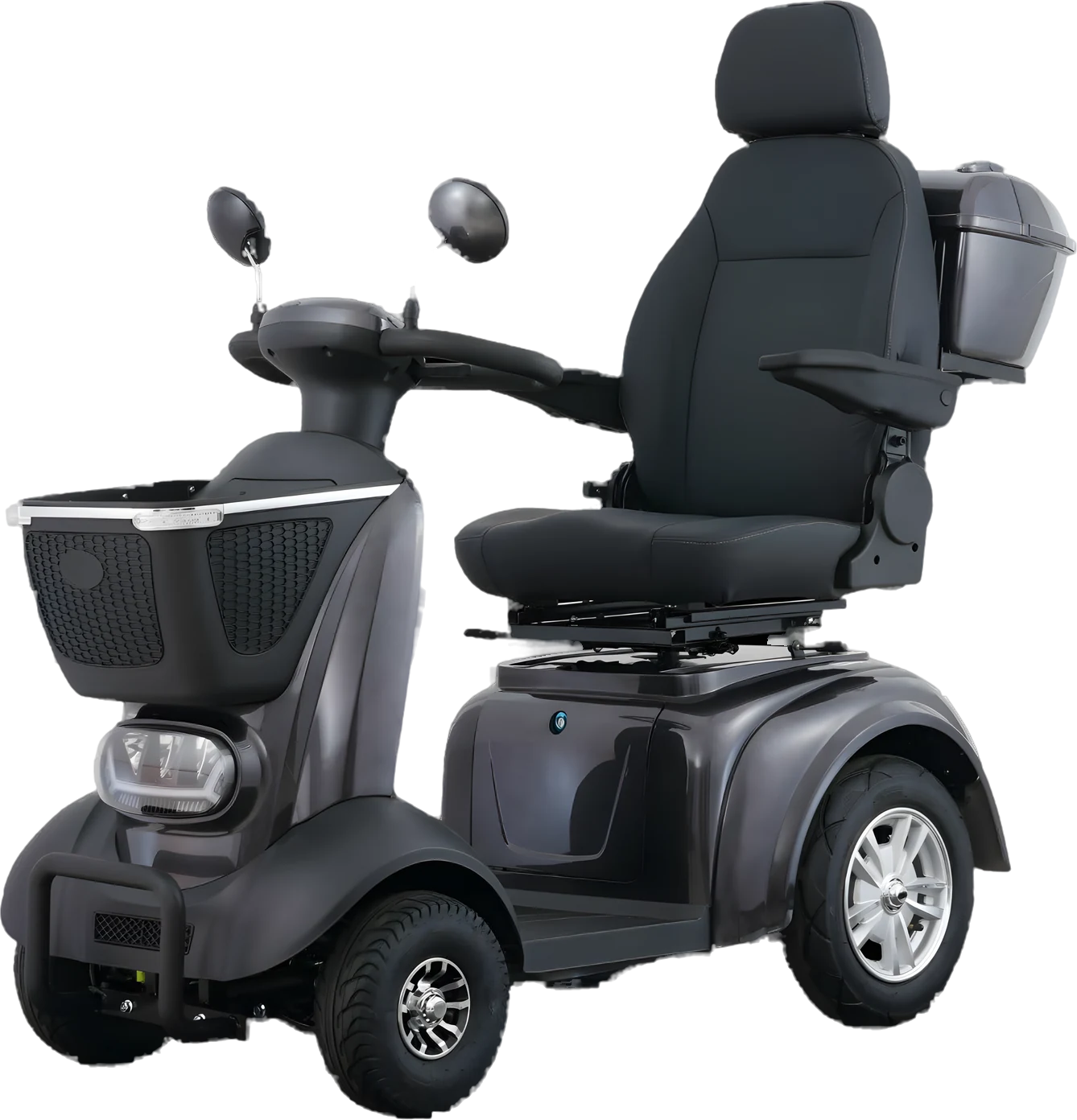 Halle H2, sporty elscooter med frontkurv og højt ryglæn