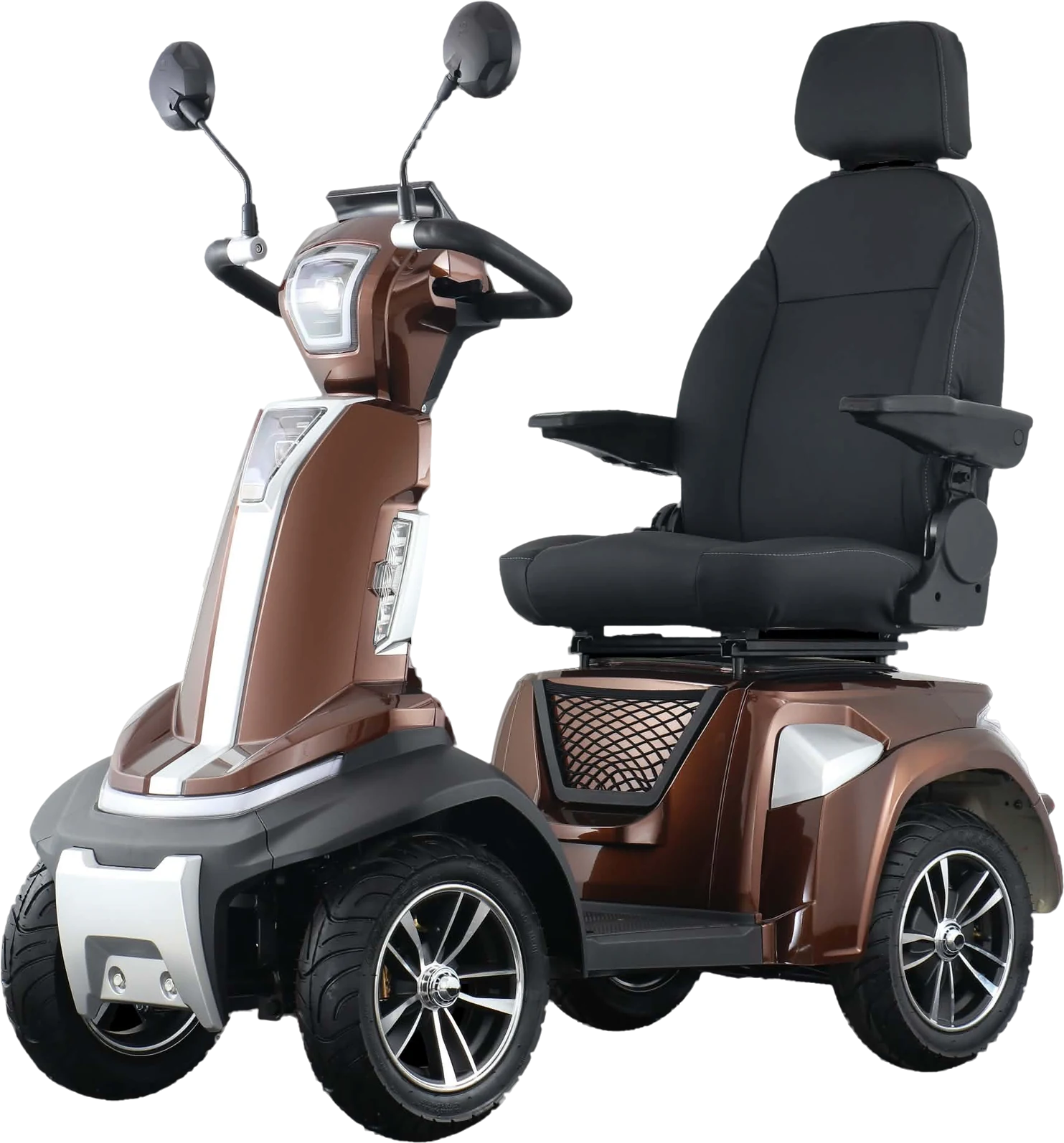 Halle H3, brun premium-elscooter med stor touchskærm